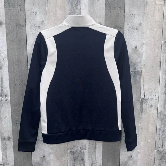 Tori Birch Tori Sport Colorblock Navy & White Track Jacket Sz. Medium - Picture 6 of 12